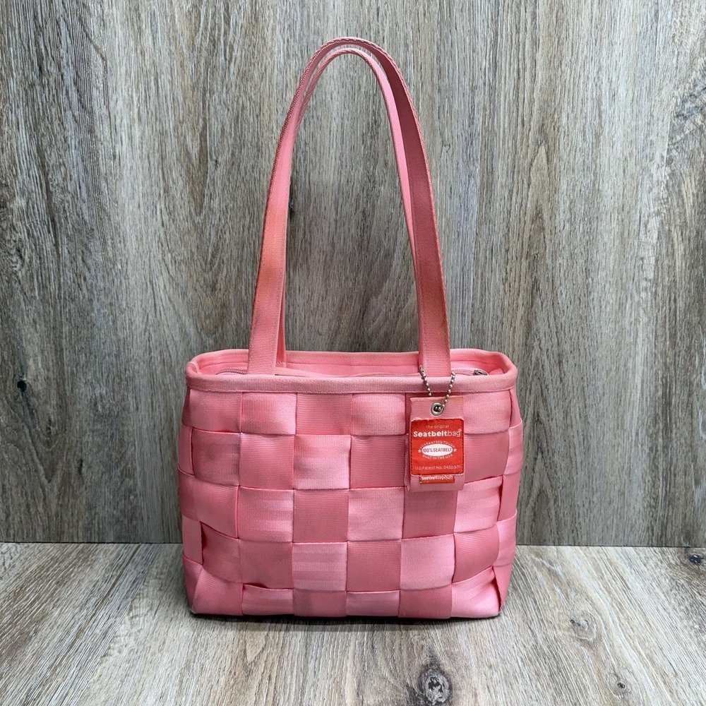 HARVEYS Original Seatbelt Bag TOTE Shoulder Purse Footed Cadillac Pink USA